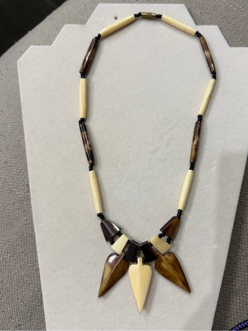 Handcrafted Tribal Bone and Wood Necklace